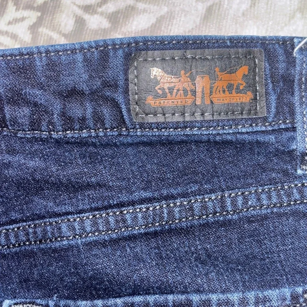 Levis Black Label Straight Leg‎ Jeans Dark Indigo Womens 8 Stretch Denim (F3)